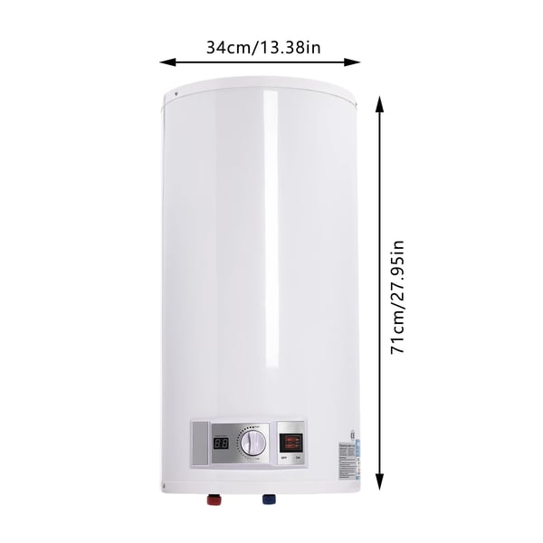 Elektrinen lämminvesivaraaja, 80 L säiliö, LED-näyttö, 220 V, valkoinen