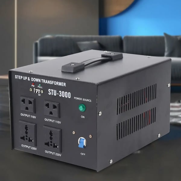 Spændingsomformer, ringkerne-transformator, 3000 W, 110–220 V op-/nedkonvertering, EU-adapter med USB-port