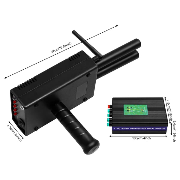 Metallinpaljastin - Kaksoisanturi pitkän kantaman - Kantama 1000 m - Max syvyys 20 m - 5,6–6 kHz / 360–440 Hz - Akkukäyttöinen - Lataus 5–8 h