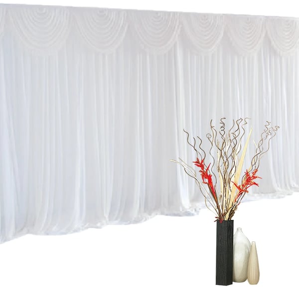 Voile gardin - Vinduesgardin - Gennemsigtig - 1 Panel - Ice silk-stof - Til fladt vindue - Moderne stil - Stue - Hvid