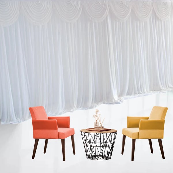 Voile gardin - Vinduesgardin - Gennemsigtig - 1 Panel - Ice silk-stof - Til fladt vindue - Moderne stil - Stue - Hvid