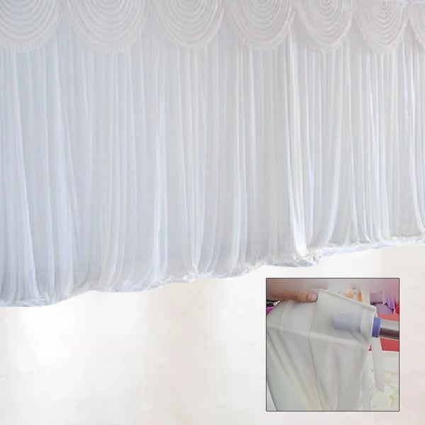 Voile gardin - Vinduesgardin - Gennemsigtig - 1 Panel - Ice silk-stof - Til fladt vindue - Moderne stil - Stue - Hvid