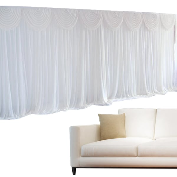 Voile gardin - Vinduesgardin - Gennemsigtig - 1 Panel - Ice silk-stof - Til fladt vindue - Moderne stil - Stue - Hvid