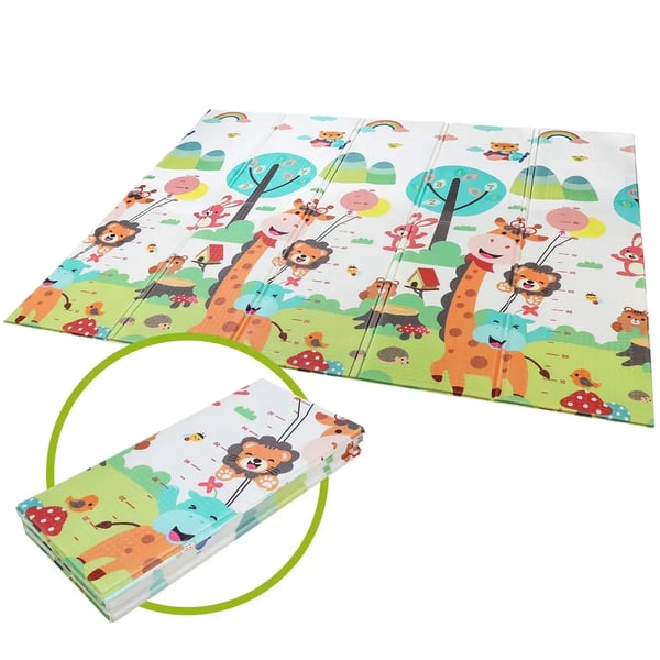 Baby lekmatta - Vikbar krypmatta - Reversibel - Halkfri - Extra tjock dämpning - BPA-fri PVC - För utomhusbruk - 120 x 170 cm - Lila