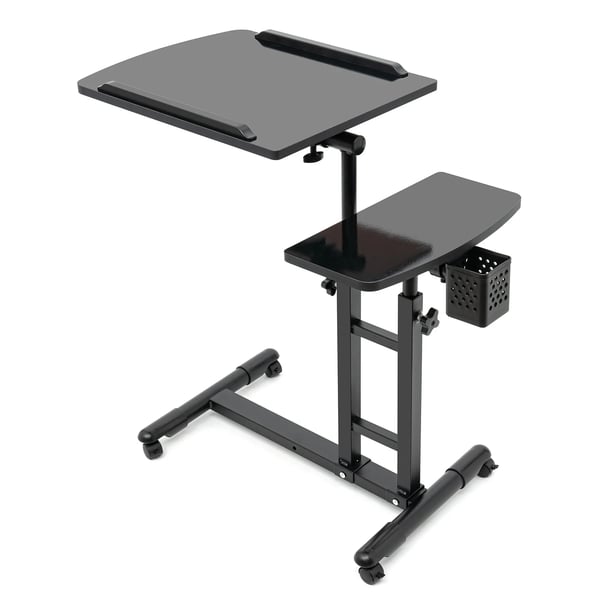 Tatuointiasema - Tatuointivaunu rullatarjottimella - Korkeus 57,5–90 cm - Tasokoko 64×40 cm - Kantavuus 12,5 kg keskellä/2,5 kg reunassa - Musta