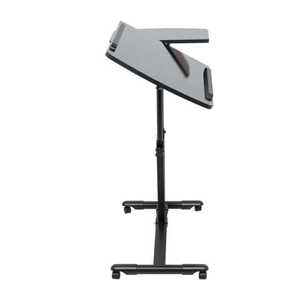 Tatuointiasema - Tatuointivaunu rullatarjottimella - Korkeus 57,5–90 cm - Tasokoko 64×40 cm - Kantavuus 12,5 kg keskellä/2,5 kg reunassa - Musta