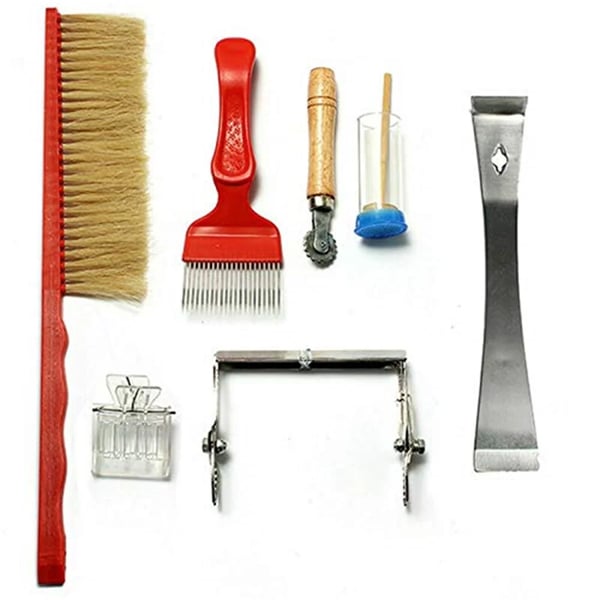 Rökpust för biodling, 8-delars kit i rostfritt stål, galvaniserad plåt, manuell, silver