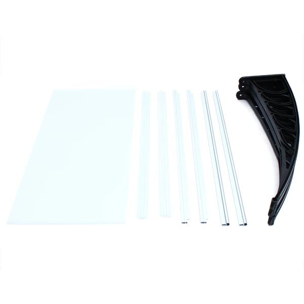 Dørtag/Dørskærm - 150 cm - Polycarbonat - Aluminiumsramme - UV-beskyttelse - Vægmonteret - Lysegrå