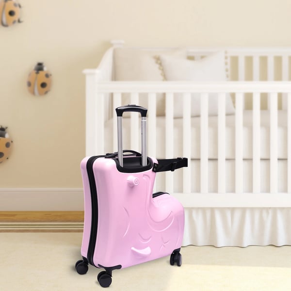 20″ lasten istuttava matkalaukku, spinner-trolley, vedenpitävä, pinkki