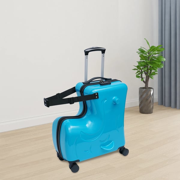 20″ børnekuffert, ride-on spinner-trolley, vandtæt, pink