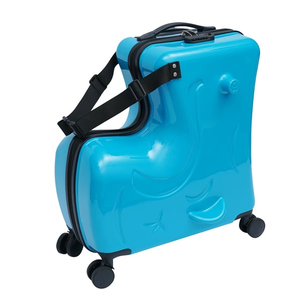 20″ børnekuffert, ride-on spinner-trolley, vandtæt, pink
