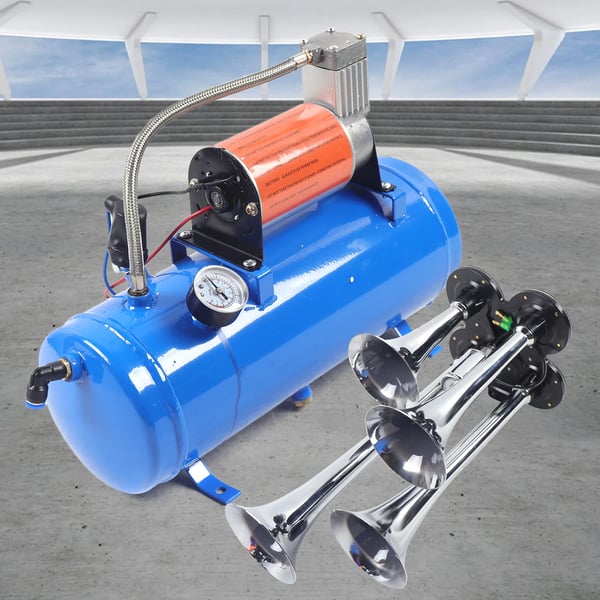 Lufthorn kompressor til køretøj - Ombord kit - 150 PSI - 12 V DC - 23 A - 50×20×50 cm - Til bil, lastbil, SUV, båd, traktor