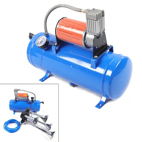 Lufthorn kompressor til køretøj - Ombord kit - 150 PSI - 12 V DC - 23 A - 50×20×50 cm - Til bil, lastbil, SUV, båd, traktor