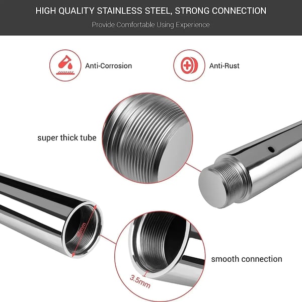 Pole Dance Stang - Stripperstang 45 mm - Roterende - Justerbar 2,35–2,74 m - Rustfrit stål - Aftagelig montering