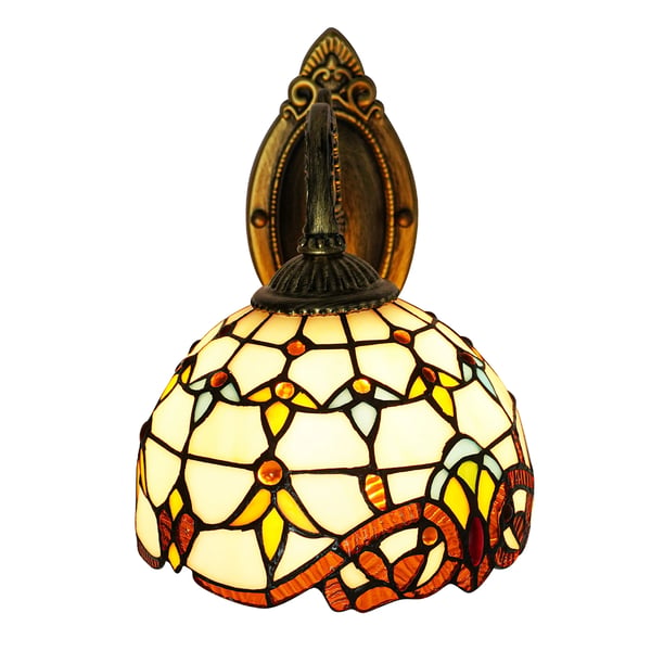 Tiffany-tyyli - Seinävalaisin - Viktoriaaninen vintage - Värillinen lasikupu - Kylpyhuoneeseen - E27 6–10 W LED - Polttimo ei sisälly - Beige