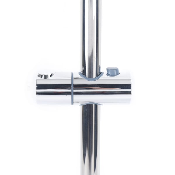Bruserskinne - Justerbar glidestang 66 cm - Rustfrit stål - Højglanspoleret - Montering uden boring - Holder til håndbruser