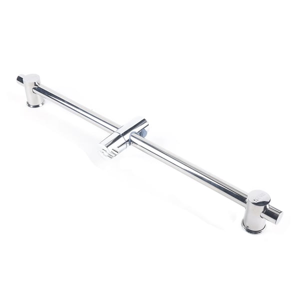 Bruserskinne - Justerbar glidestang 66 cm - Rustfrit stål - Højglanspoleret - Montering uden boring - Holder til håndbruser