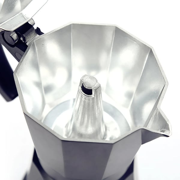 Espressokande - Elektrisk mokkakande - Kapacitet 300 ml / 6 kopper - Aluminium - Spænding 220–240 V 50 Hz - EU-stik - Sort