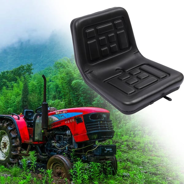 Universal traktor- og gaffeltrucksæde - Tykt vandtæt PU-læder - Horisontalt justerbart - Rustbeskyttet jernplade - 36 x 35 x 30 cm - Sort