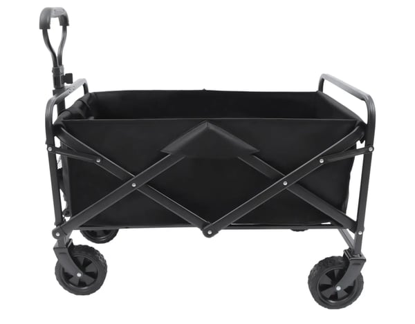 Hopfällbar strandvagn/dragvagn - 4 hjul - 80 kg kapacitet - Stora hjul - Justerbart handtag - Mugghållare - Stålram+Oxfordtyg+PP-botten
