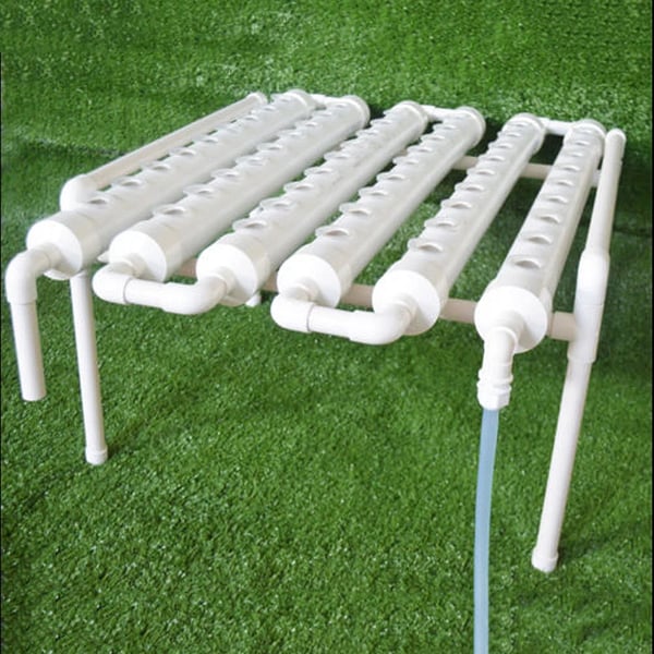 Hydroponiskt odlingskit - 1-lagersystem - 54 hål - PVC-U - Håldiameter 3,2 cm - 4/6 rör - Lila