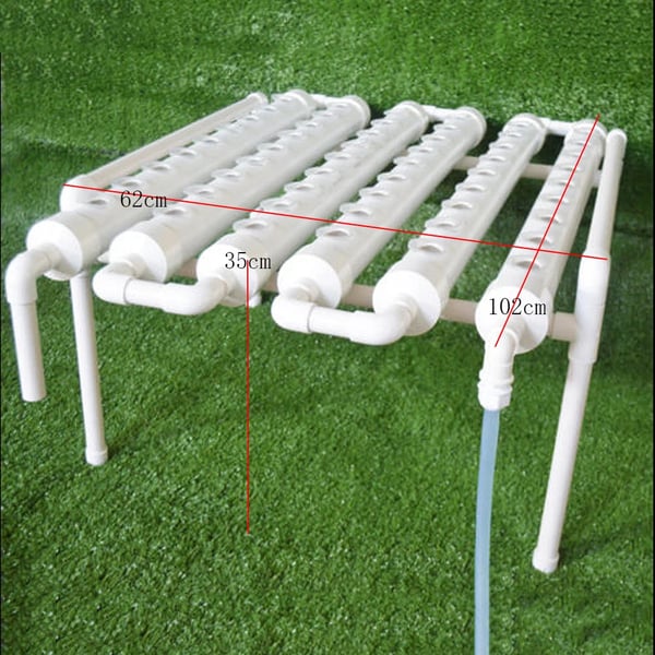 Hydroponiskt odlingskit - 1-lagersystem - 54 hål - PVC-U - Håldiameter 3,2 cm - 4/6 rör - Lila