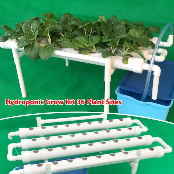 Hydroponisk dyrkningssæt - 1-lags system - 36 plantehuller - Huldiameter 3,2 cm - PVC-U - Vandsparende - Lavendel