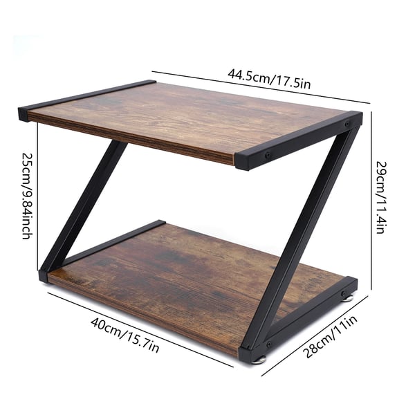 Printerstativ - Scannerholder & Kopimaskinehylde - P2 Spånplade & Kulstofstål - 44,5×28×29 cm - 20–25 kg - 1–5 rum