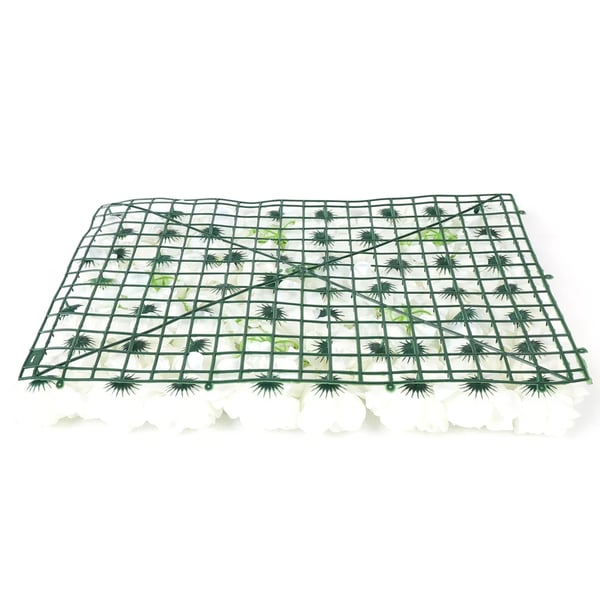 Tekokukkaseinä, paneelit 60x40 cm, valkoinen, 20 kpl, taustakoriste häihin/lavalle/juhliin