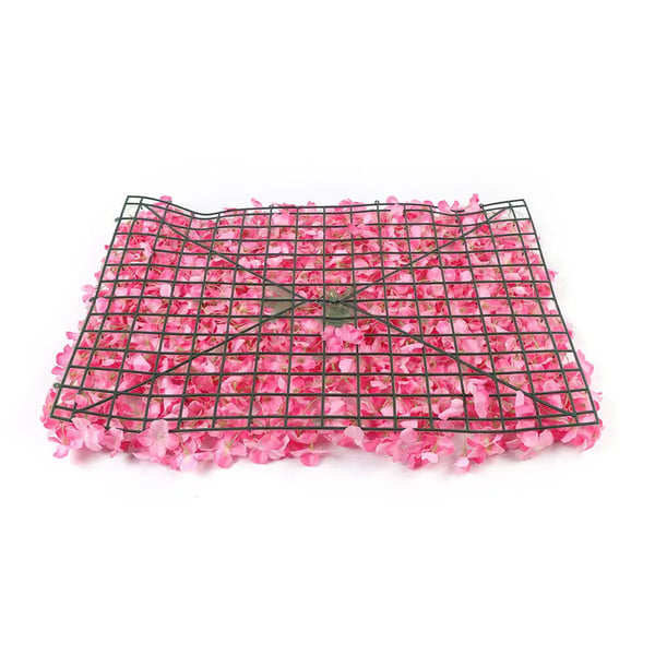 Kunstig blomster-væg, vægpaneler 10-pak, pink silkeroser til bryllup, fest og fotobaggrund