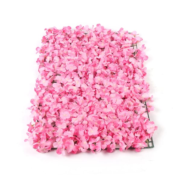 Kunstig blomster-væg, vægpaneler 10-pak, pink silkeroser til bryllup, fest og fotobaggrund