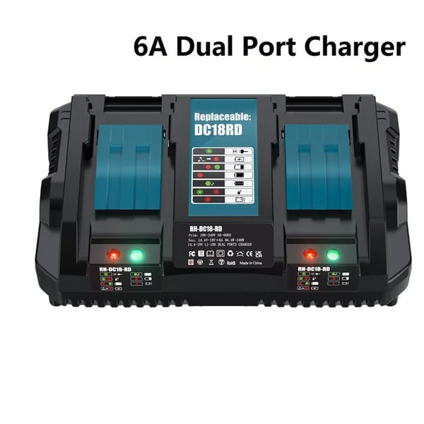 Erstatningsbatteri 18V til Makita LXT, Li-ion 9Ah, kompatibel med BL1830B/BL1840B/BL1860, guld, inkl. 6A-oplader