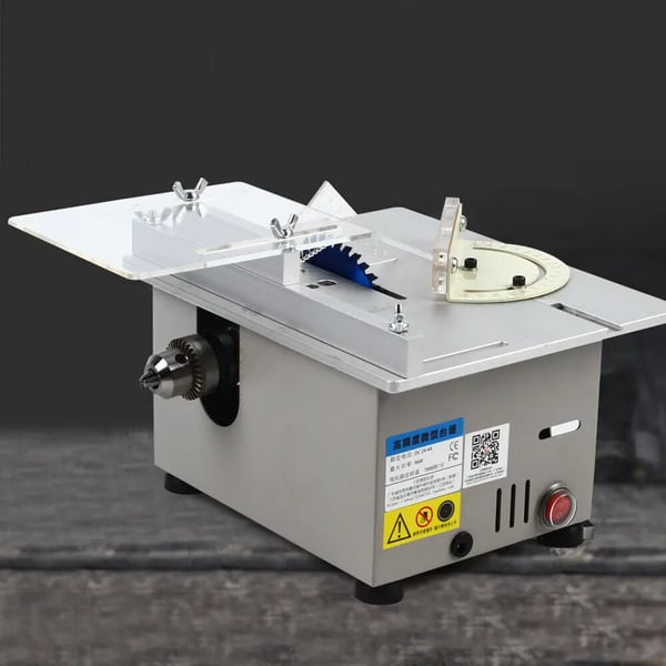 Mini bordrundsav - Sæt - 96 W - 10 cm klinge - 9000 o/min - Skæredybde 1–29 mm - 90° anslag - EU-stik 110–240 V