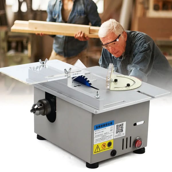Mini bordrundsav - Sæt - 96 W - 10 cm klinge - 9000 o/min - Skæredybde 1–29 mm - 90° anslag - EU-stik 110–240 V