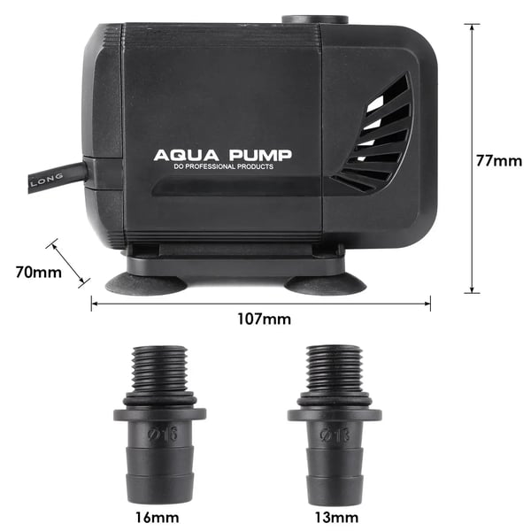 Fontænepumpe - Nedsænkelig vandpumpe - 15 W - 1500 L/h - 2,3 m kabel - 3 dyser - Til udendørs brug - Armygrøn