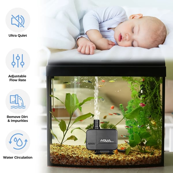 Suihkulähdepumppu - Uppopumppu - 40 W - 3000 l/h - 2,3 m Virtajohto - 3 Suutinta - Vaaleanpunainen