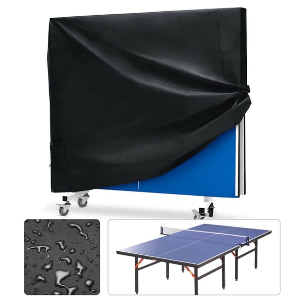 Bordtennisbord/Pingisbord Överdrag - Skyddshuva/Presenning - Vattentät - Damm- och väderskydd - 210D Oxfordtyg - Svart