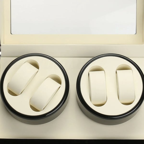 Urbevæger Watch Winder - Displayboks - Automatisk Rotation - 4 Ure - Træ - Blank Finish - Sort