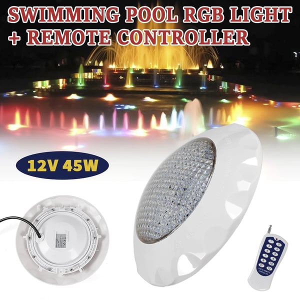 LED uima-altaan valo - Vedenalainen lamppu - 45 W - AC 12 V - IP68 - Kaukosäädin - 120° säteilykulma - RGB