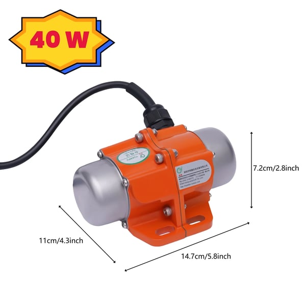 Tärinämoottori AC, asynkroninen 3000 rpm, 220V EU-pistoke, alumiiniseos, sininen