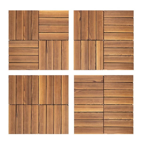 Kovapuuiset lukittuvat terassilaatat, 36 kpl, 12"x12"x1", vaaleanruskea, vedenkestävät ulko-/sisäkäyttöön
