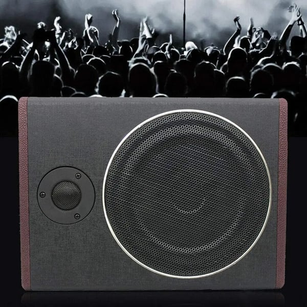 Bilsubwoofer - Lukket subwoofersystem - Udgangseffekt 600 W - Frekvensområde 20–150 Hz - SNR ≥90 dB - Størrelse 34,5×26×6,8 cm - Sort