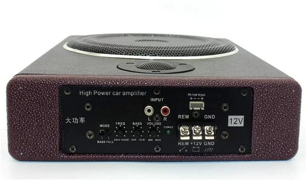 Bilsubwoofer - Lukket subwoofersystem - Udgangseffekt 600 W - Frekvensområde 20–150 Hz - SNR ≥90 dB - Størrelse 34,5×26×6,8 cm - Sort