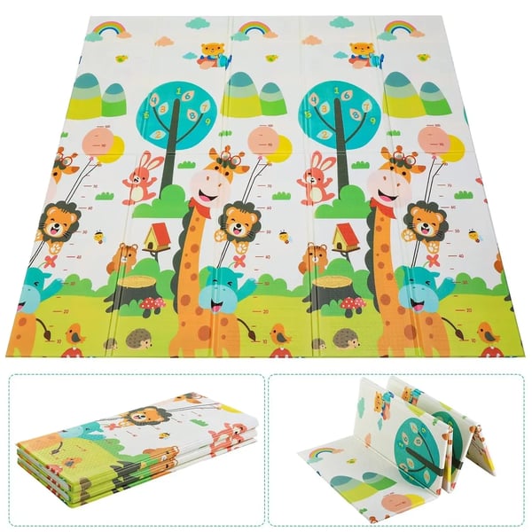 Baby Lekmatta - Krypmatta - 120 x 170 cm - Fleece - Randig - Utomhus - Utan Skadliga Ämnen - Lila
