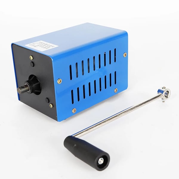 Bærbar multifunktionsgenerator, håndsvinget dynamo 20 W USB-oplader, nødstrøm til rejse & camping, blå