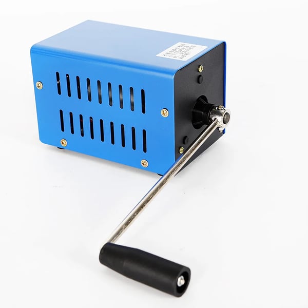 Bærbar multifunktionsgenerator, håndsvinget dynamo 20 W USB-oplader, nødstrøm til rejse & camping, blå