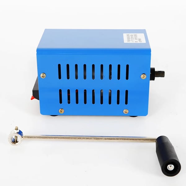 Bærbar multifunktionsgenerator, håndsvinget dynamo 20 W USB-oplader, nødstrøm til rejse & camping, blå