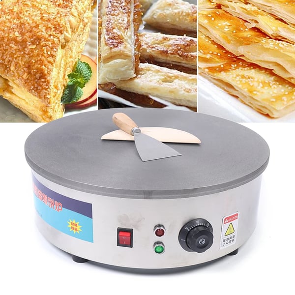 Crêpesmaker 2800 W, elektrisk pandekagemaskine, non-stick stegeplade, blå