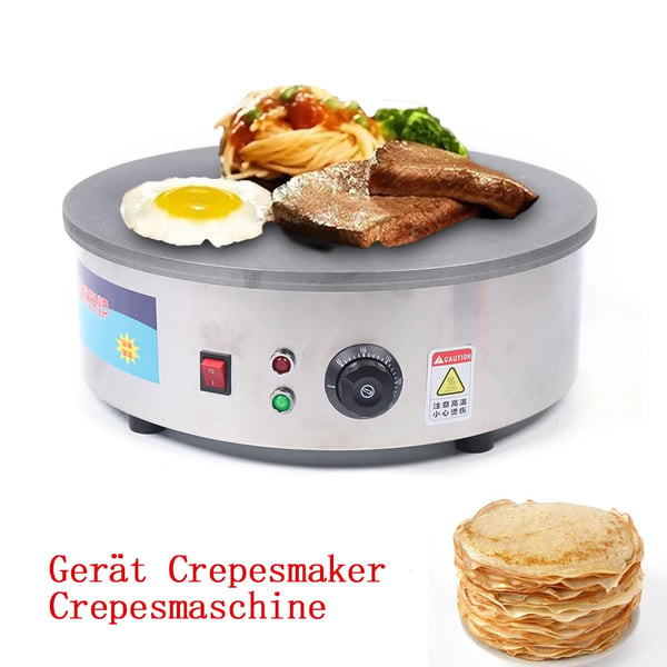 Crêpesmaker 2800 W, elektrisk pandekagemaskine, non-stick stegeplade, blå