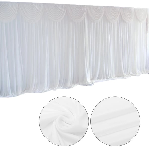 Elegant bakgrundsdraperi, 3 x 3 m, vit, för fotostudio, bröllop & fest ...